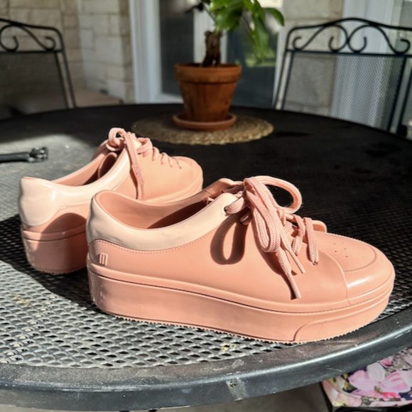 Melissa Pink Platform Jelly Sneakers 8 - Picture 3 of 11